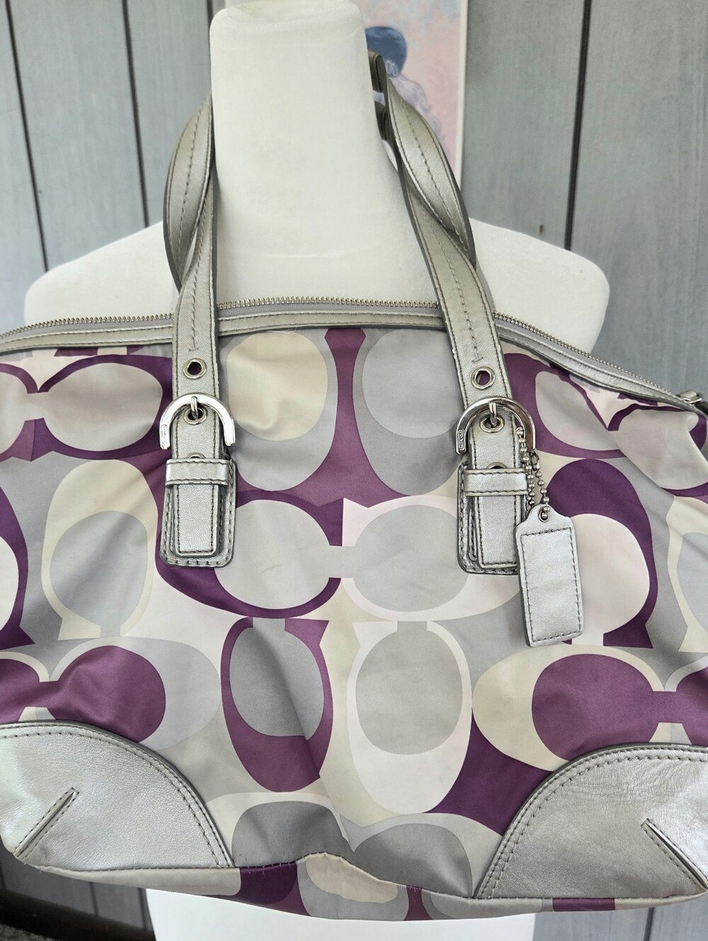 Coach Women's Signature Pattern Tote Purse